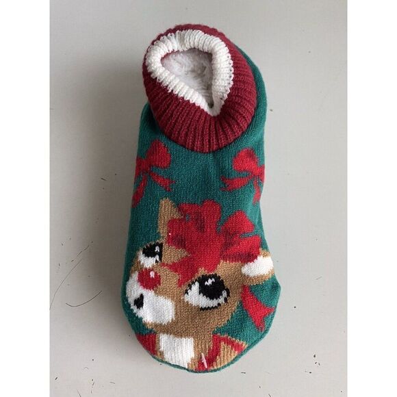 Rudolph the Red Nosed Reindeer Slipper Socks Women’s Shoe Size 4-10 NEW - Picture 1 of 9